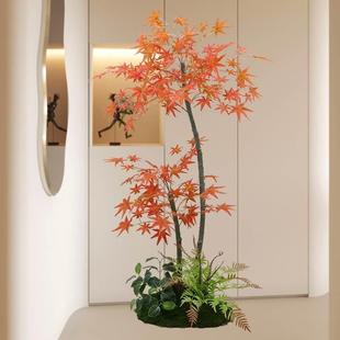 高端仿真枫树造景室内大型植物酒店装饰摆件假树仿生红枫树落地花