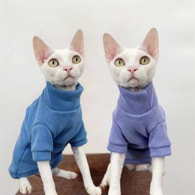 斯芬克斯无毛猫衣服高领毛衣秋冬耐脏加厚磨毛保暖好穿德文猫衣服