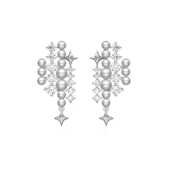 何方HEFANG星光气泡耳环精致灰贝珠璀璨多层次简约高级大气松