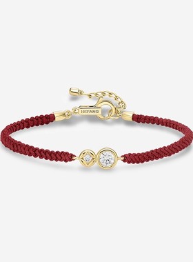 何方财源滚滚红绳手链新年圣诞