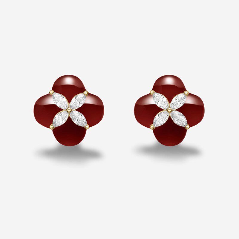 新品何方HEFANG珠宝柿柿如意耳环轻奢时尚原创设计女圣诞新年礼物