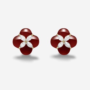 新品何方HEFANG珠宝柿柿如意耳环轻奢时尚原创设计女圣诞新年礼物