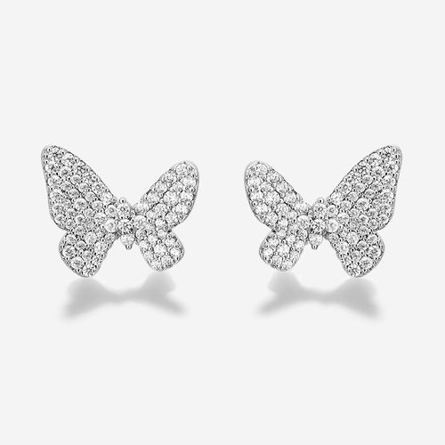 何方小蝴蝶耳钉轻奢陈都灵925银