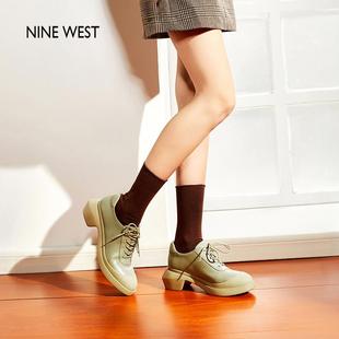 West 玖熙英伦风工装 鞋 松糕底深口单鞋 Nine 夏季 女圆头 清仓款