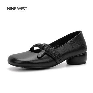 玖熙复古小众粗跟玛丽珍鞋 West Nine 软底舒适气质单鞋 清仓款