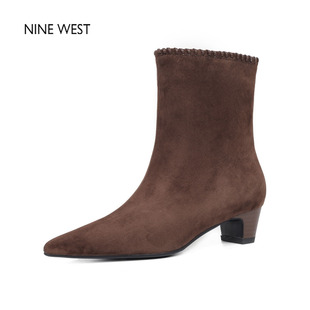 清仓款 尖头百搭时装 Nine 玖熙法式 靴超软羊皮不累脚短靴 West