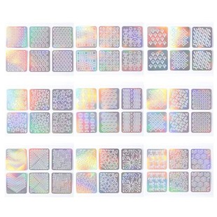 Nail Stickers Grid Irregular Nails Stamping 速发DIY Template