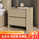 全实木简约现代时尚 百搭马鞍皮免安装 床头柜家用卧室小户型置物架