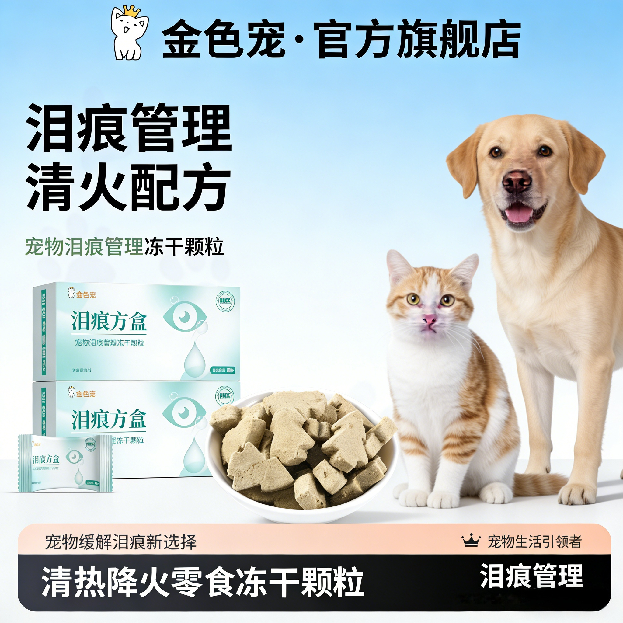 【泪痕救星】金色宠官旗正品鸭梨方盒冻干 专为宠物泪痕养护研制,宠物/宠物食品及用品,狗特色保健品,淘宝优惠券,粉丝福利购,淘宝优惠卷
