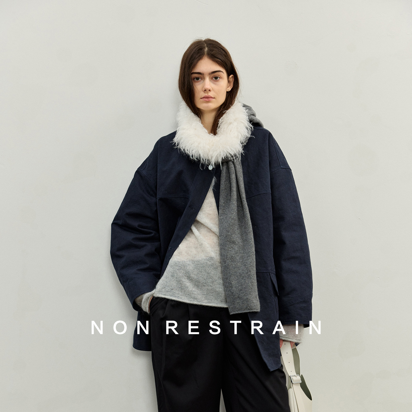 NONRESTRAIN中长款宽松棉服外套