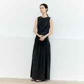 背心上衣女夏显瘦绑带A字半身裙套装 NON RESTRAIN设计感抽褶无袖