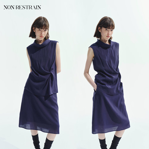 NONRESTRAIN无袖衬衫半身裙套装