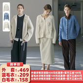 所有女生 蓝毛衣 衣橱直播间 RESTRAIN双面呢外套 白毛衣 NON