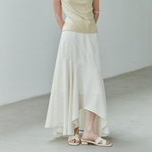 NON RESTRAIN莱赛尔天丝不规则鱼尾半身裙女法式 气质垂感A字长裙