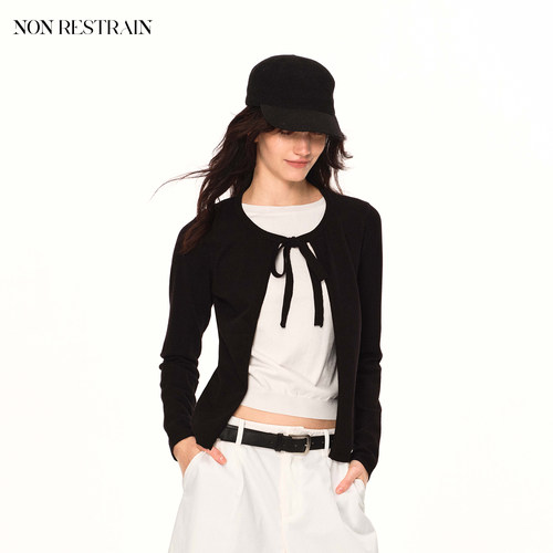 NONRESTRAIN法式假两件针织开衫