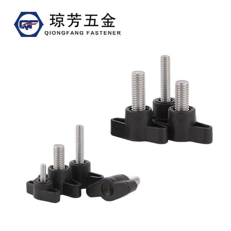 Z型塑料手拧螺丝新品304不锈钢胶头一字黑色把手螺丝T型手柄螺丝