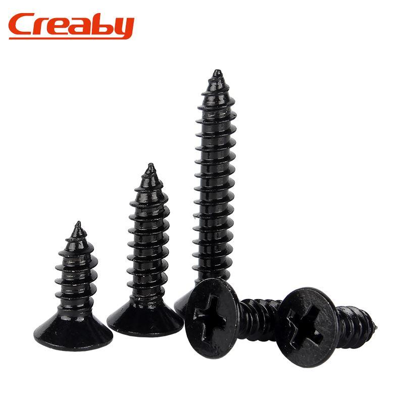 黑色304不锈钢沉头自攻螺丝十字平头自攻钉木螺钉M2/M2.6M3M4M5M6