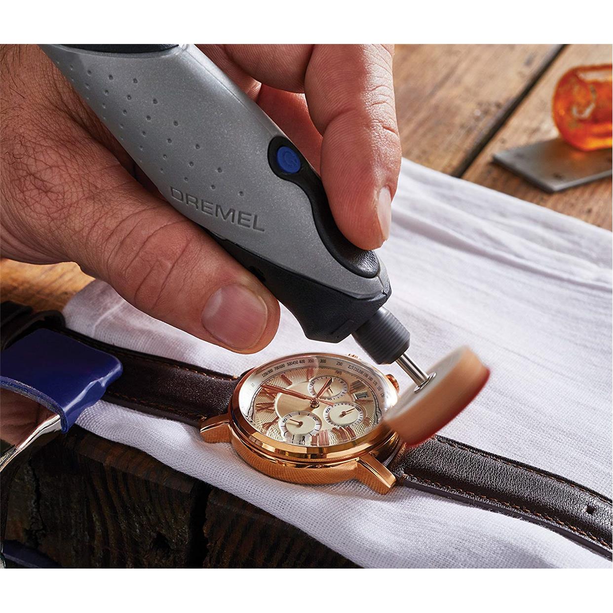 DREMEL琢美Stylo+2050触笔皮质工具收纳卷包棕色迷你小电磨机套装