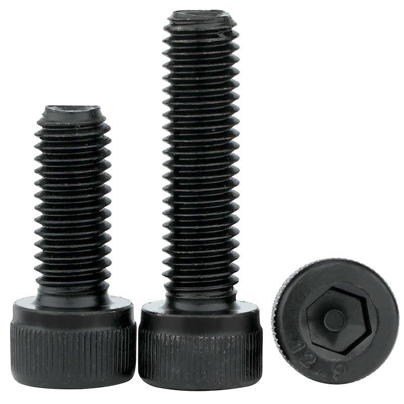 12.9级高强度杯头内六角螺丝黑色全牙螺栓螺钉M2M3M4M5M6M8M12M16
