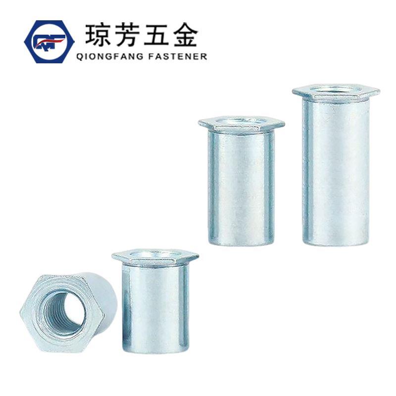 SO通孔压铆螺柱车制通止规环保镀锌M3-6材质1215压铆六角螺母