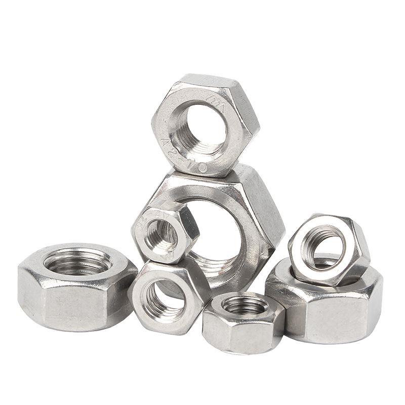 304/316不锈钢六角螺母螺栓镀锌螺帽自锁细牙反牙螺丝帽大全M2-30