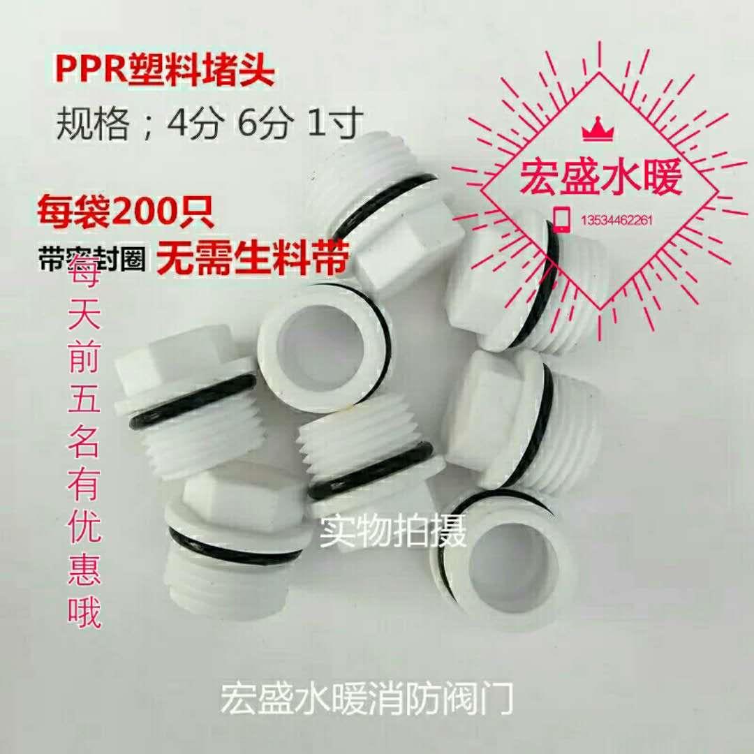 PPR塑料堵头堵塞 闷盖圆形塞头盖下自来水管接头4分6分1寸管帽