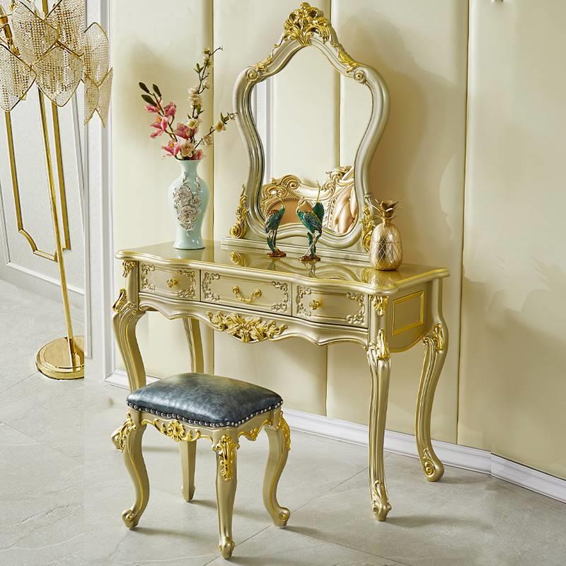 欧式梳妆台实木化妆桌主卧公主梳妆镜小户型迷你化妆台梳妆桌橡木