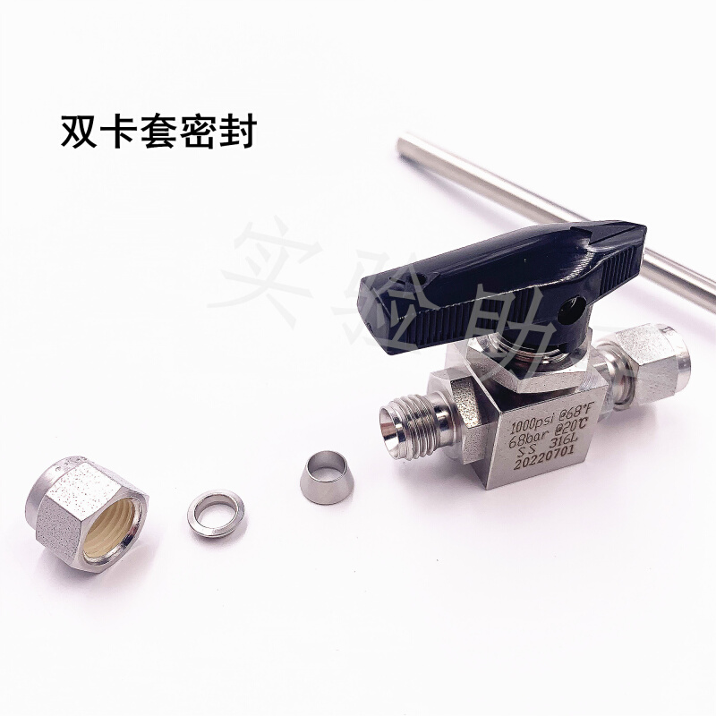 。316不锈钢二通球阀 直通卡套球阀3mm 1/8 1/4 1/16气路截止阀