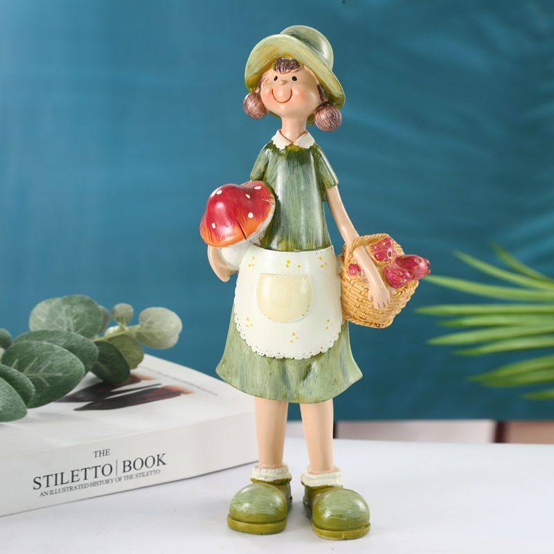 创意古典风情人节礼物乡村小孩摆件树脂工艺品家居装饰品卧室摆设