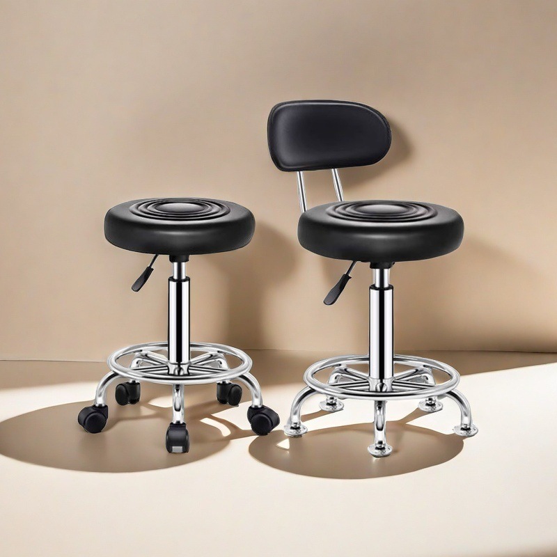 吧台椅子旋转升降前台收银高脚家用圆凳子靠背理发店美容凳大工椅