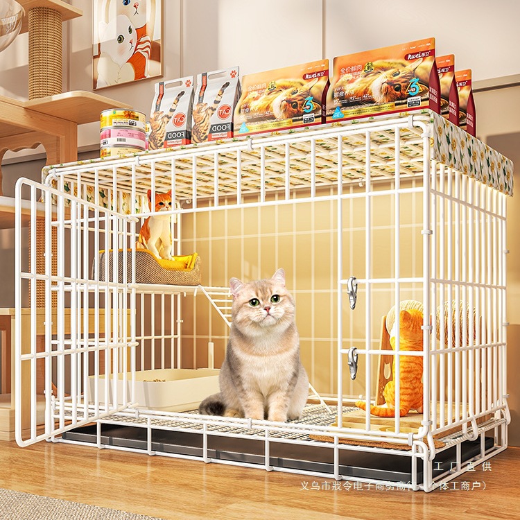 双层猫笼子自由空间家用室内猫窝猫厕所一体猫咪折叠幼猫木质