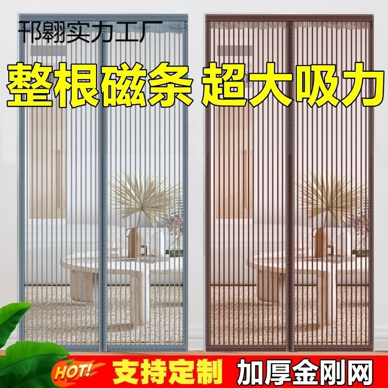 防蚊门帘子纱窗2025新款家用沙门自粘夏季夏天农村双开门外门纱门
