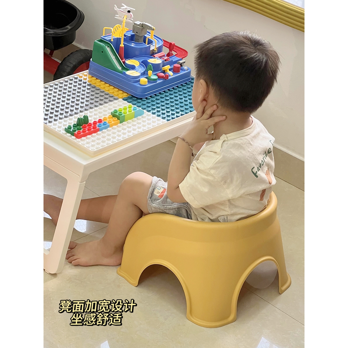 儿童宝宝小凳子靠背椅一岁矮凳塑料餐椅子舒服久坐板凳洗澡换鞋凳