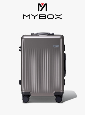 MYBOX减震轮行李箱女PC铝框拉杆箱轻奢商务24寸旅行箱20寸登机箱