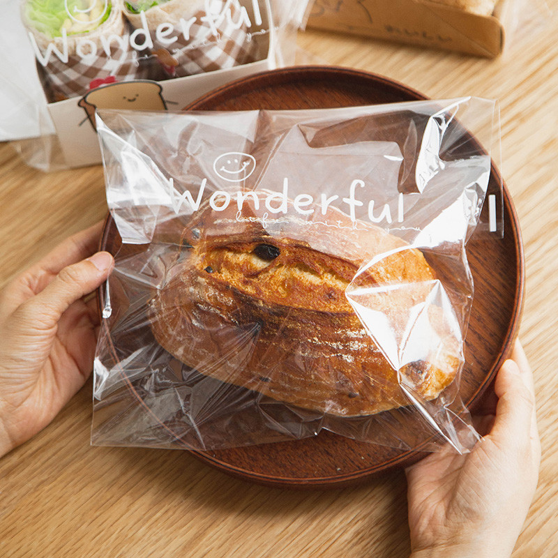 贝果面包包装袋自封袋烘焙吐司烘培单独自粘三明治透明点心袋子小