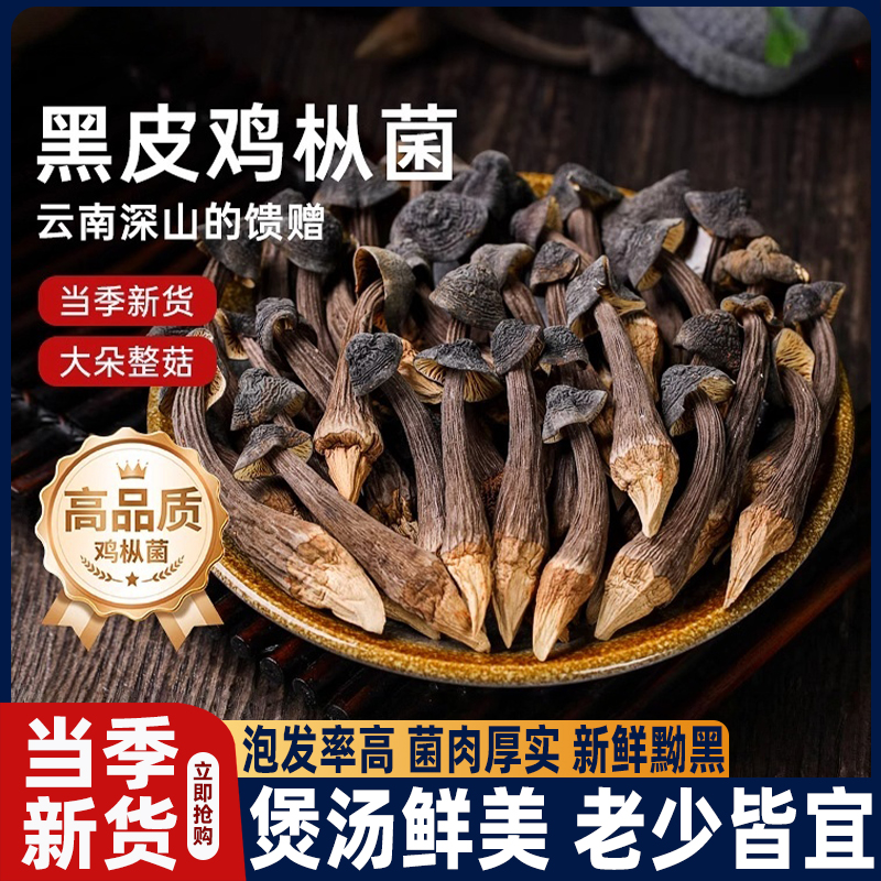 央妈推荐鸡枞菌干货云南特产特级黑皮新鲜香菇食用煲汤专用旗舰店
