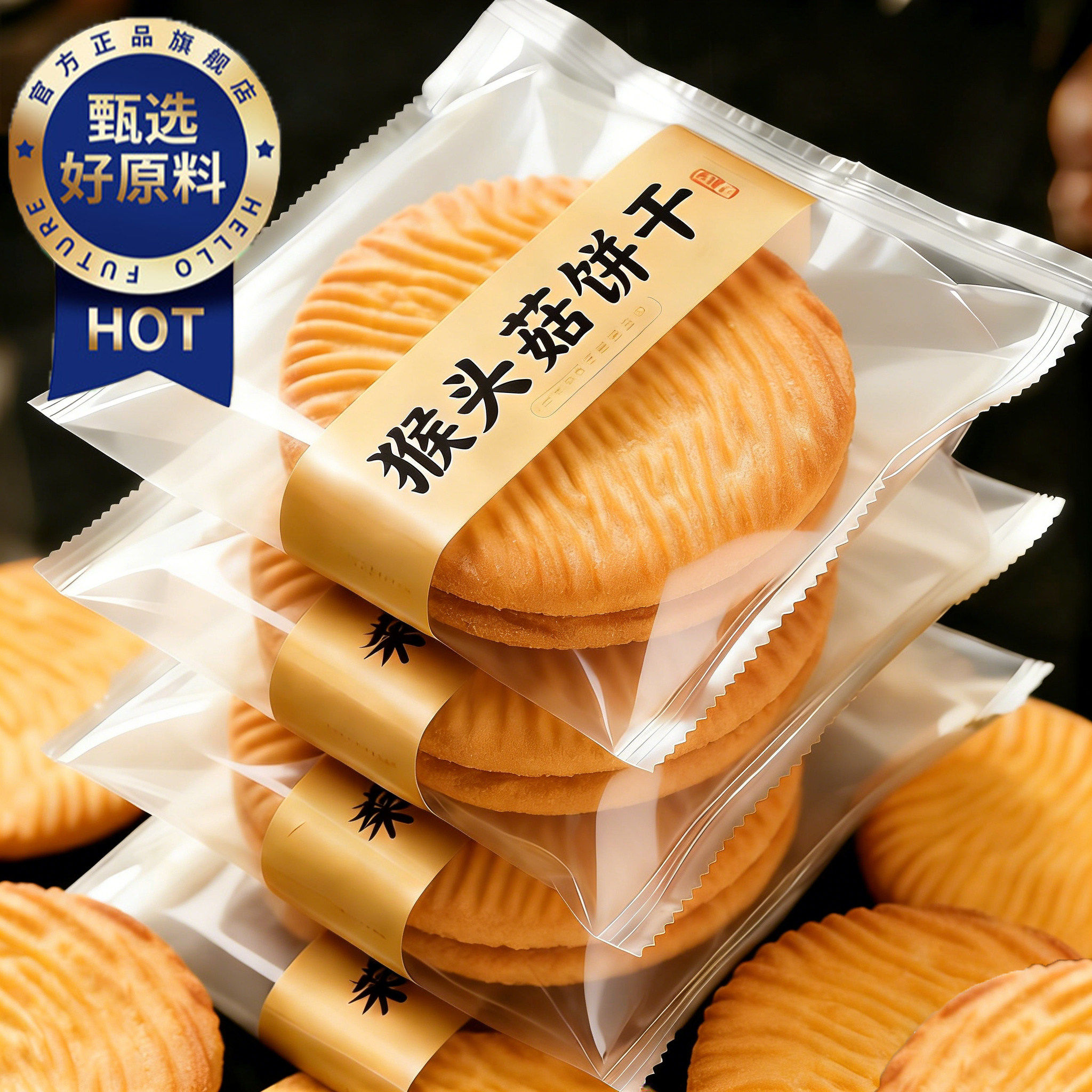 胖超市东来猴头菇饼干官方旗舰店正品无糖酥性养胃营养早餐零食,零食/坚果/特产,酥性饼干,淘宝优惠券,粉丝福利购,淘宝优惠卷