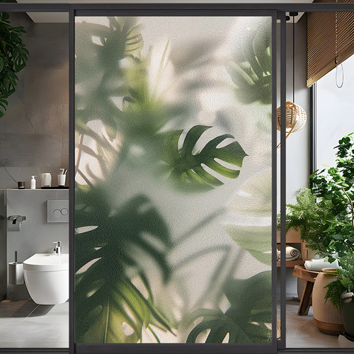 植物玻璃贴膜静电无胶透光不透人