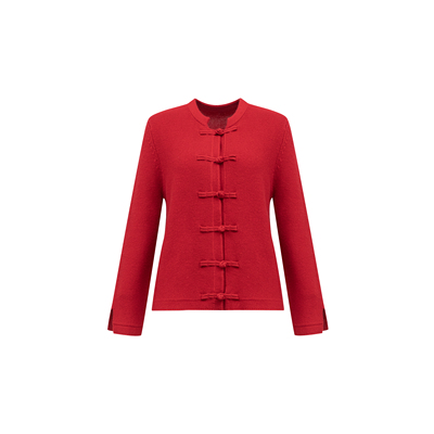 【新年战衣新中式盘扣羊绒衫】30羊绒70羊毛袖子开叉开衫