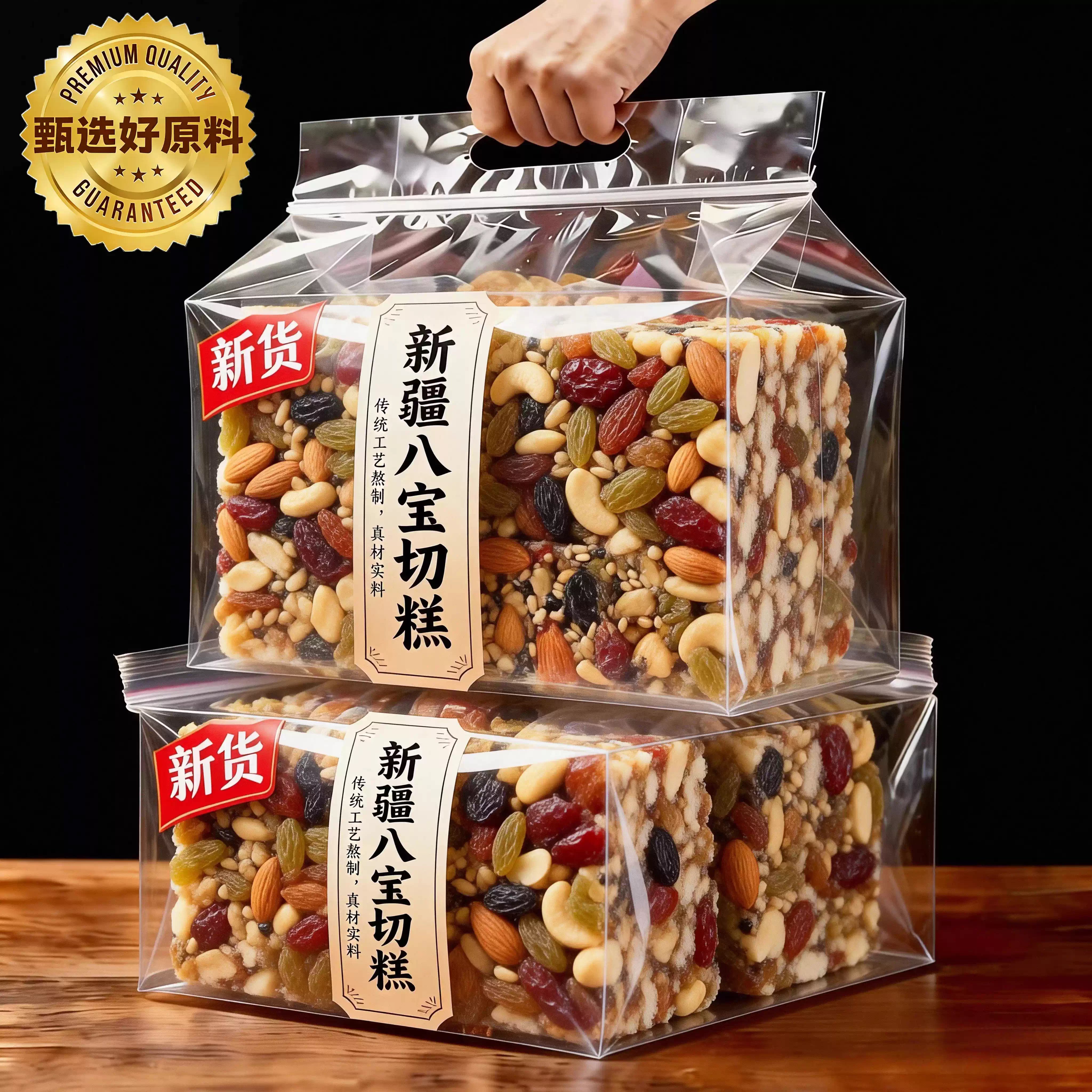 央妈推荐！八宝手工切糕旗舰店正宗新疆切糕小吃休闲坚果零食糕点