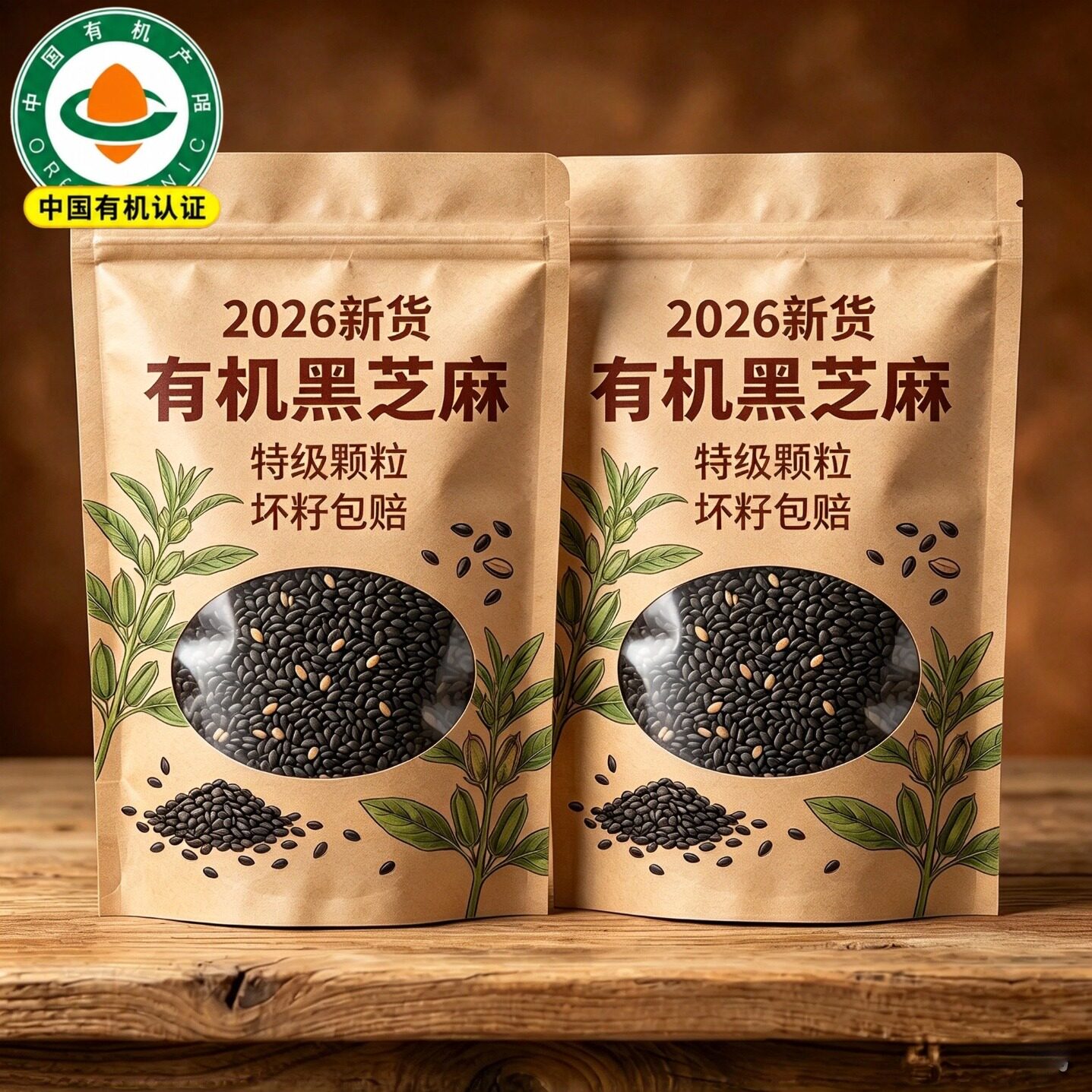 有机黑芝麻正品馅料免洗新货颗粒饱满即食优质打豆浆用官方旗舰店