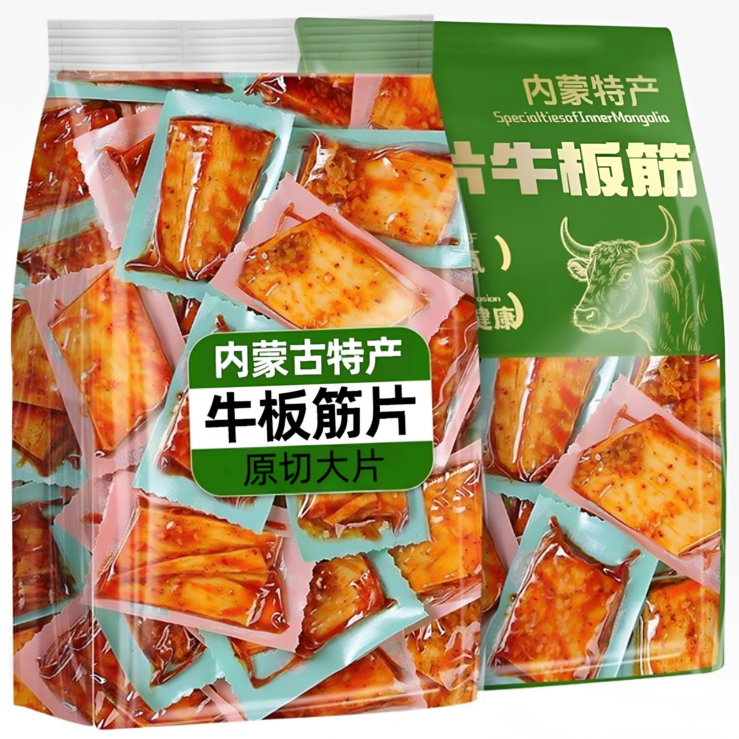 内蒙古大片牛板筋小包装正宗小吃解馋年货休闲牛肉蹄筋办公室零食