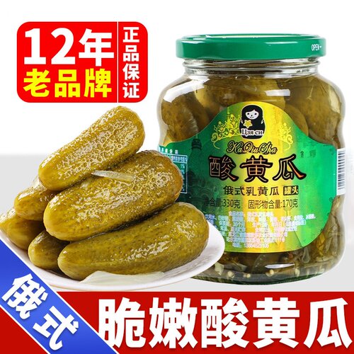 俄式乳酸黄瓜0脂肪俄罗斯风味即食酸青瓜下