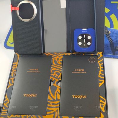 TOOYU图语华为MateX6手机钢化膜凯夫拉手机壳转轴磁吸壳四件套装