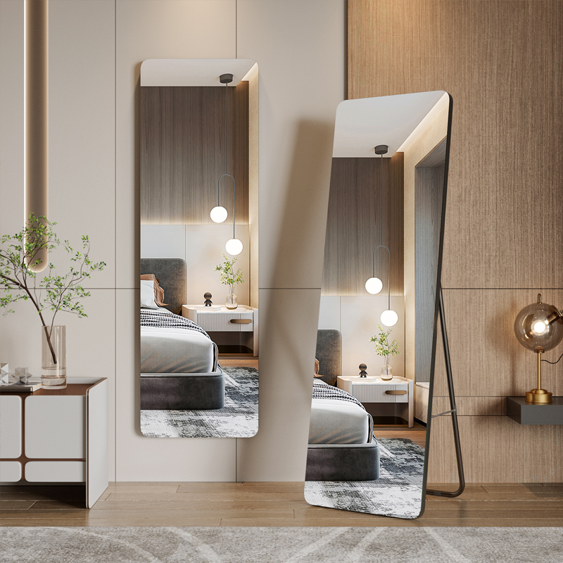 扬远 无框穿衣镜铝合金圆角落地镜壁挂两用全身镜高清大镜子1738