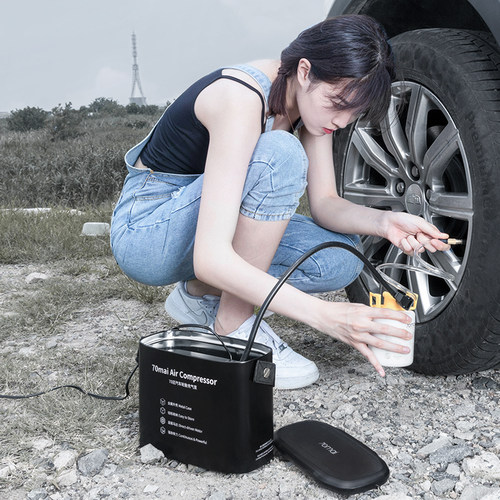 70迈车载充气泵汽车用车胎冲打加气泵大功率12V便携式通 家用两用