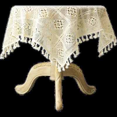 田园文艺可定制蕾丝流苏餐桌布茶几布阳台小桌布床头柜空调盖巾布