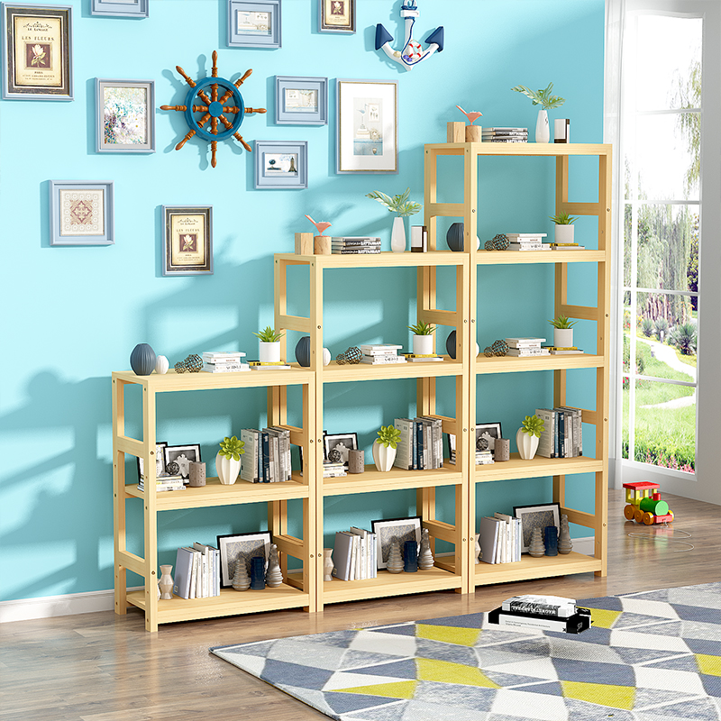 实木置物架简易厨房切菜桌子锅架微波炉烤箱多层储物餐桌落地货架