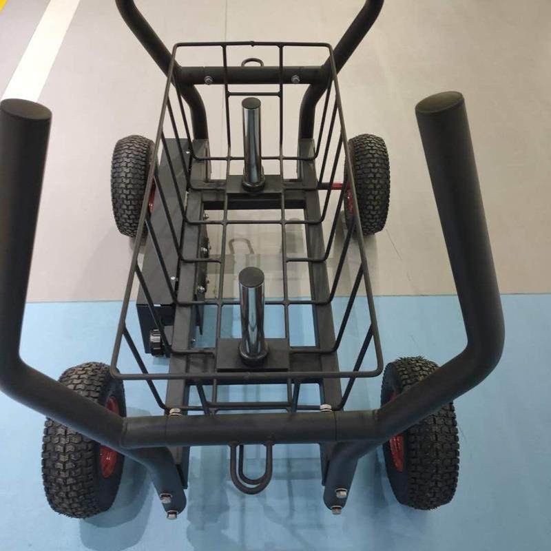 厂家直供磁控杠铃雪橇车加阻力车力量训练车负重坦克车杠铃推车