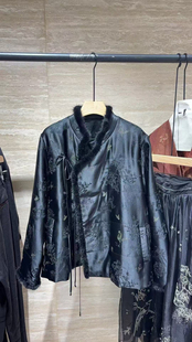 章海燕秋冬新款 醋酸重工刺绣斜襟棉服F563 新中式